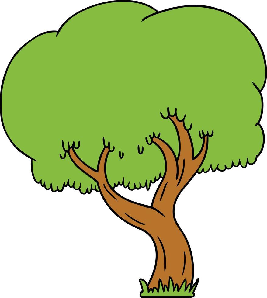 dessin animé doodle d'un arbre d'été vecteur