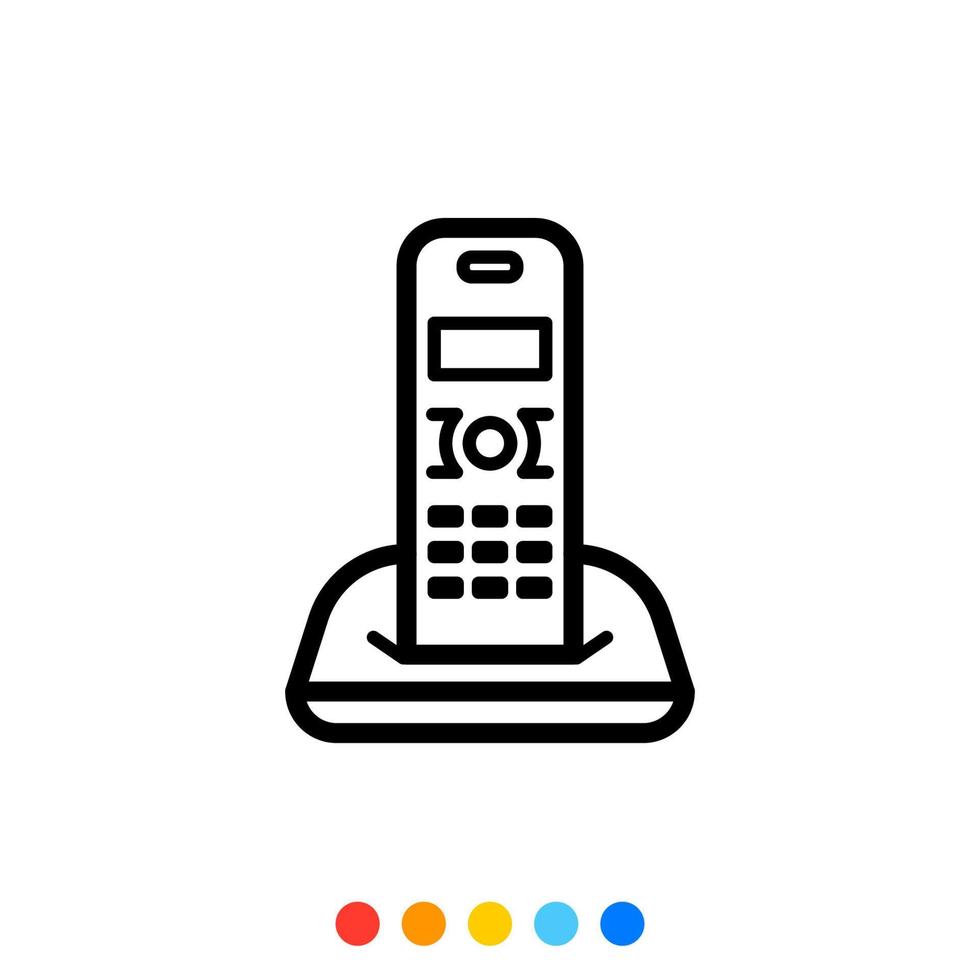 icône de téléphone fixe, vecteur et illustration.