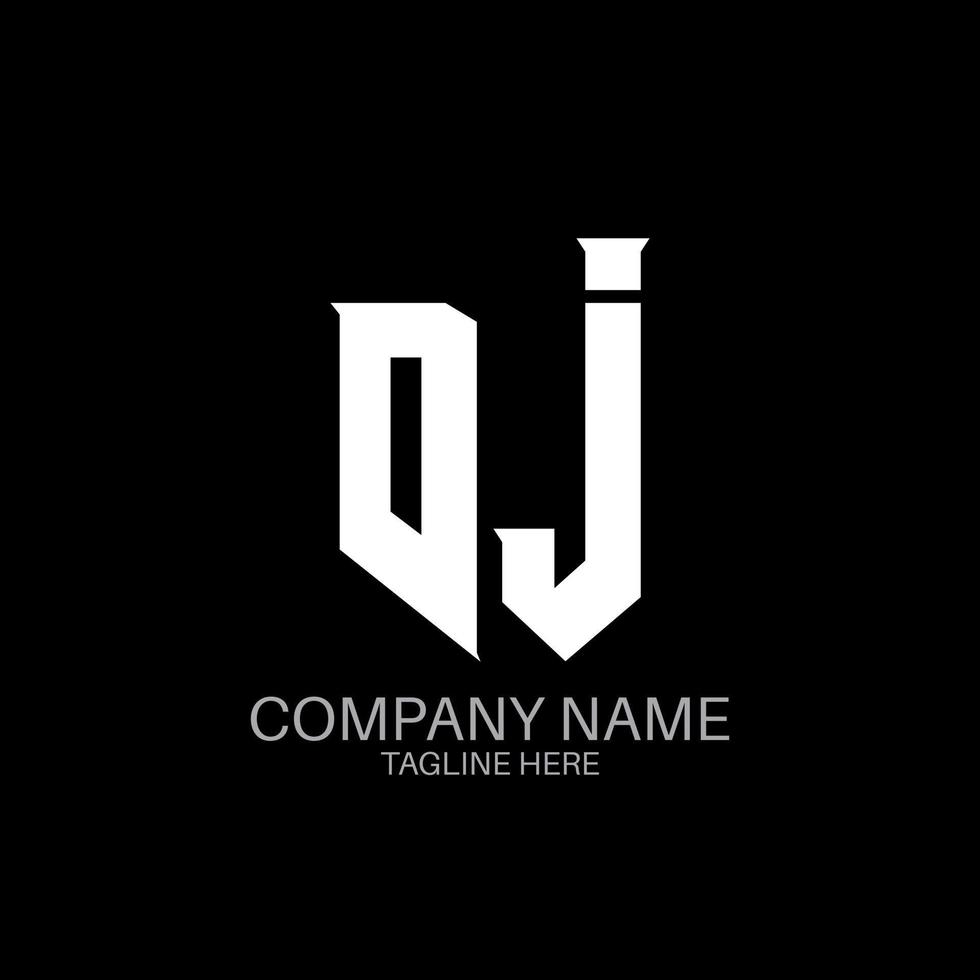 création de logo de lettre dj. lettres initiales icône du logo de dj gaming pour les entreprises technologiques. modèle de conception de logo minimal tech letter dj. vecteur de conception de lettre dj avec des couleurs blanches et noires. DJ