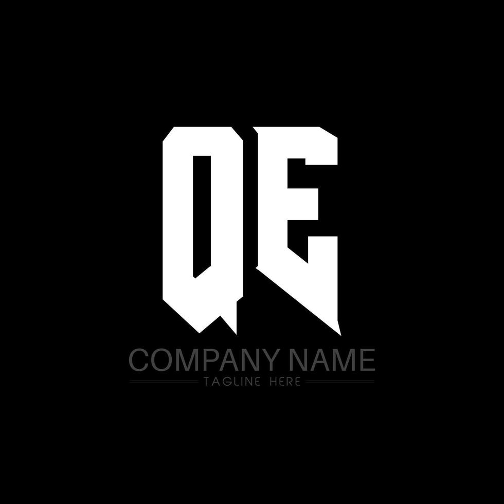 création de logo de lettre qe. lettres initiales icône du logo qe gaming pour les entreprises technologiques. lettre technique qe modèle de conception de logo minimal. vecteur de conception de lettre qe avec des couleurs blanches et noires. qe