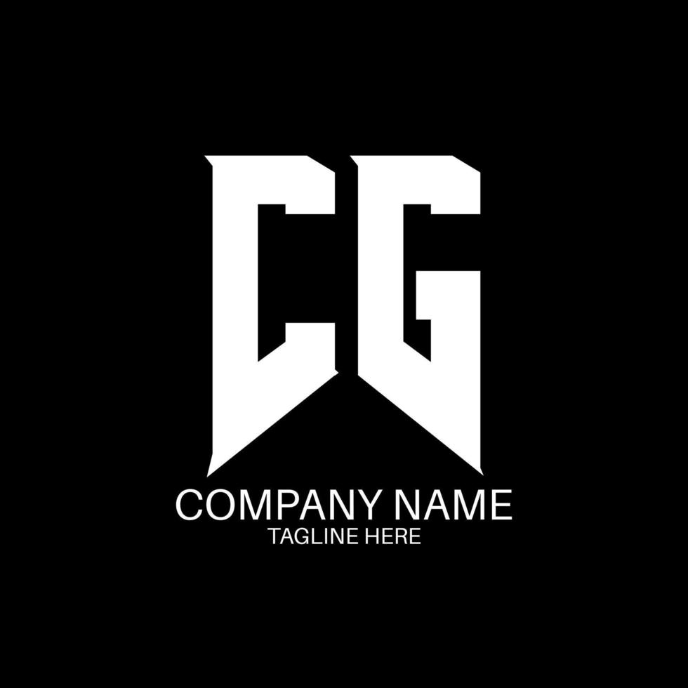 création de logo de lettre cg. lettres initiales de l'icône du logo cg gaming pour les entreprises technologiques. lettre technique cg modèle de conception de logo minimal. vecteur de conception de lettre cg avec des couleurs blanches et noires. CG