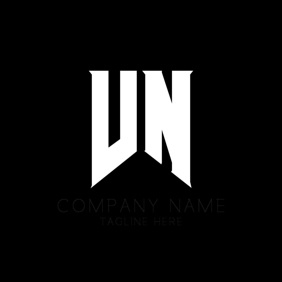 création de logo de lettre vn. lettres initiales icône du logo de vn gaming pour les entreprises technologiques. lettre technique vn modèle de conception de logo minimal. vecteur de conception de lettre vn avec des couleurs blanches et noires. vn, vn