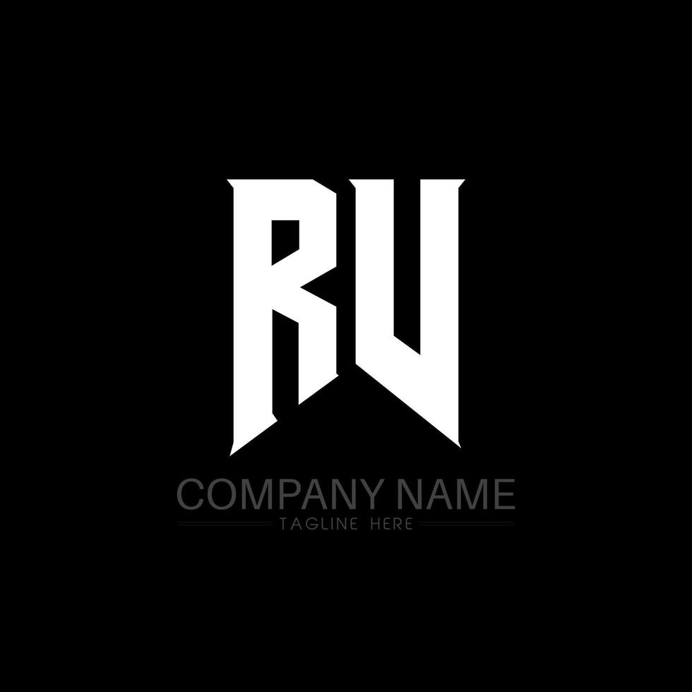 création de logo de lettre rv. lettres initiales icône du logo de rv gaming pour les entreprises technologiques. modèle de conception de logo minimal rv lettre technique. vecteur de conception de lettre rv avec des couleurs blanches et noires. camping-car