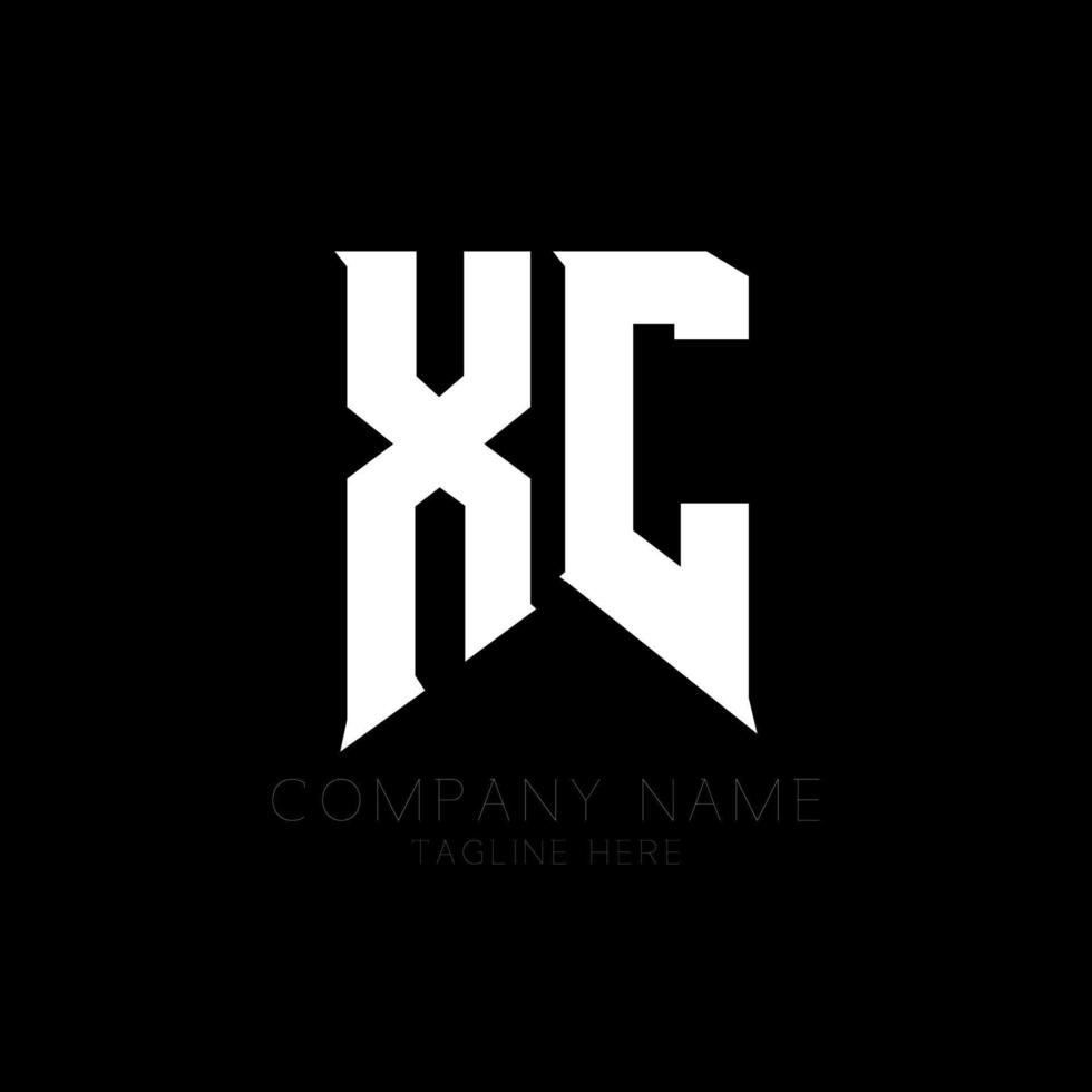 création de logo de lettre xc. lettres initiales icône du logo xc gaming pour les entreprises technologiques. lettre technique xc modèle de conception de logo minimal. vecteur de conception de lettre xc avec des couleurs blanches et noires. xc, xc