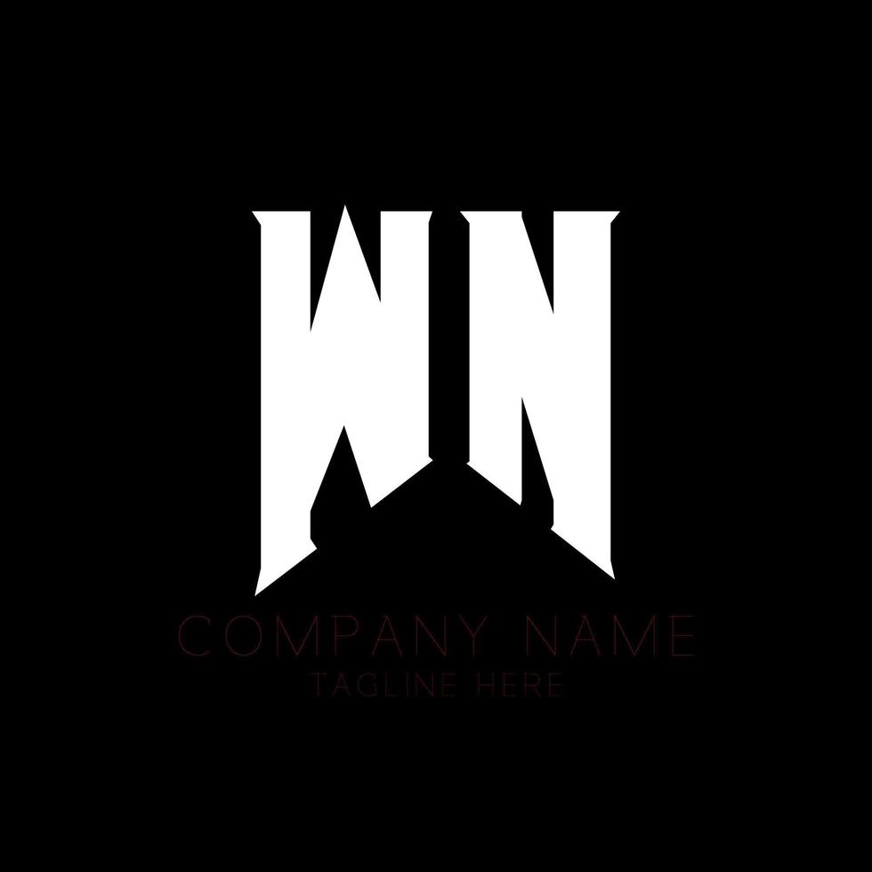 création de logo de lettre wn. lettres initiales icône du logo de wn gaming pour les entreprises technologiques. lettre technique wn modèle de conception de logo minimal. vecteur de conception de lettre wn avec des couleurs blanches et noires. wn, wn