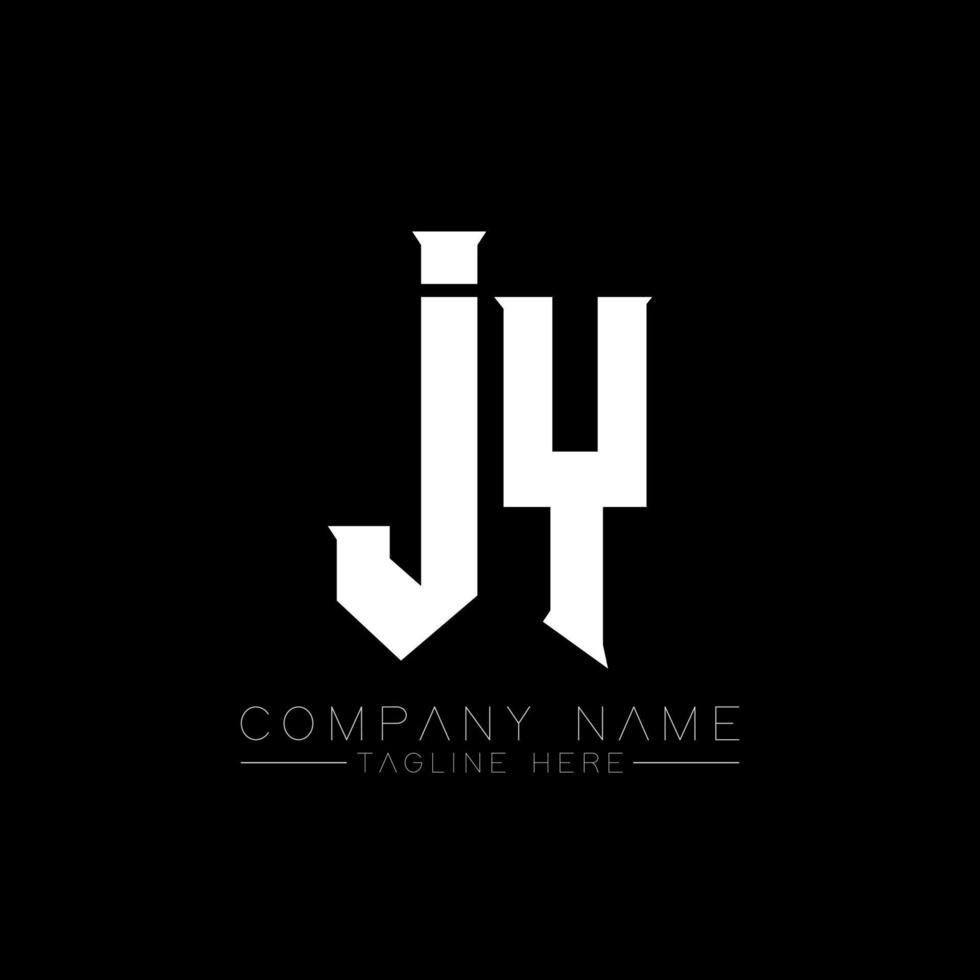 création de logo de lettre jy. lettres initiales icône du logo jy gaming pour les entreprises technologiques. lettre technique jy modèle de conception de logo minimal. vecteur de conception de lettre jy avec des couleurs blanches et noires. je