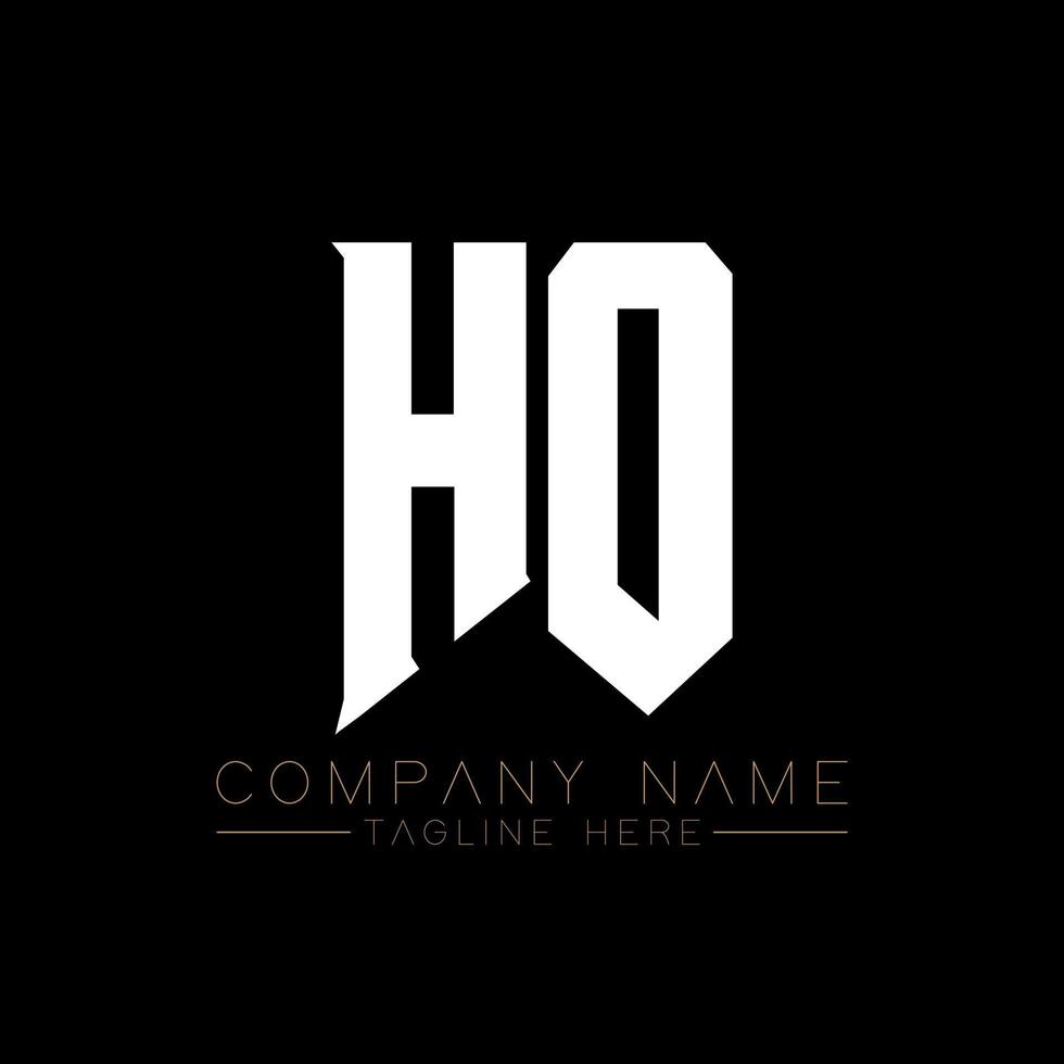 création de logo de lettre ho. lettres initiales ho icône du logo du jeu pour les entreprises technologiques. lettre technique ho modèle de conception de logo minimal. vecteur de conception de lettre ho avec des couleurs blanches et noires. ho