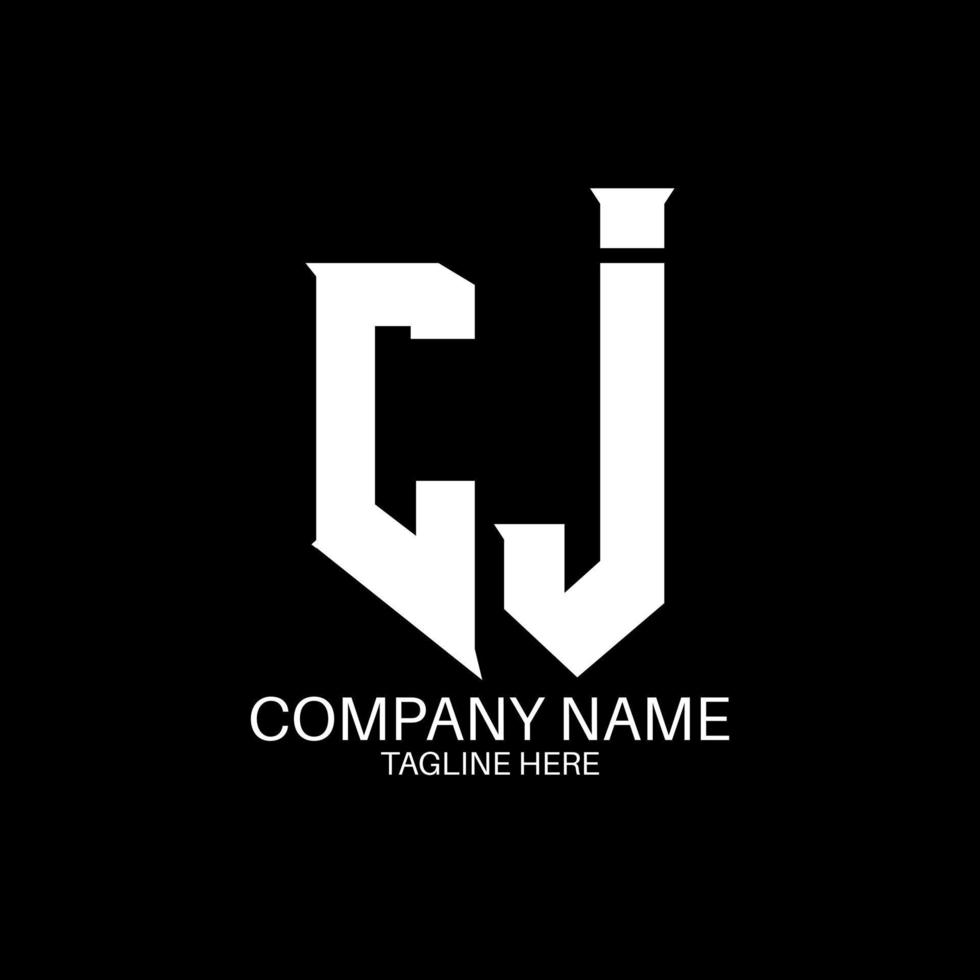 création de logo de lettre cj. lettres initiales icône du logo cj gaming pour les entreprises technologiques. lettre technique cj modèle de conception de logo minimal. vecteur de conception de lettre cj avec des couleurs blanches et noires. cc