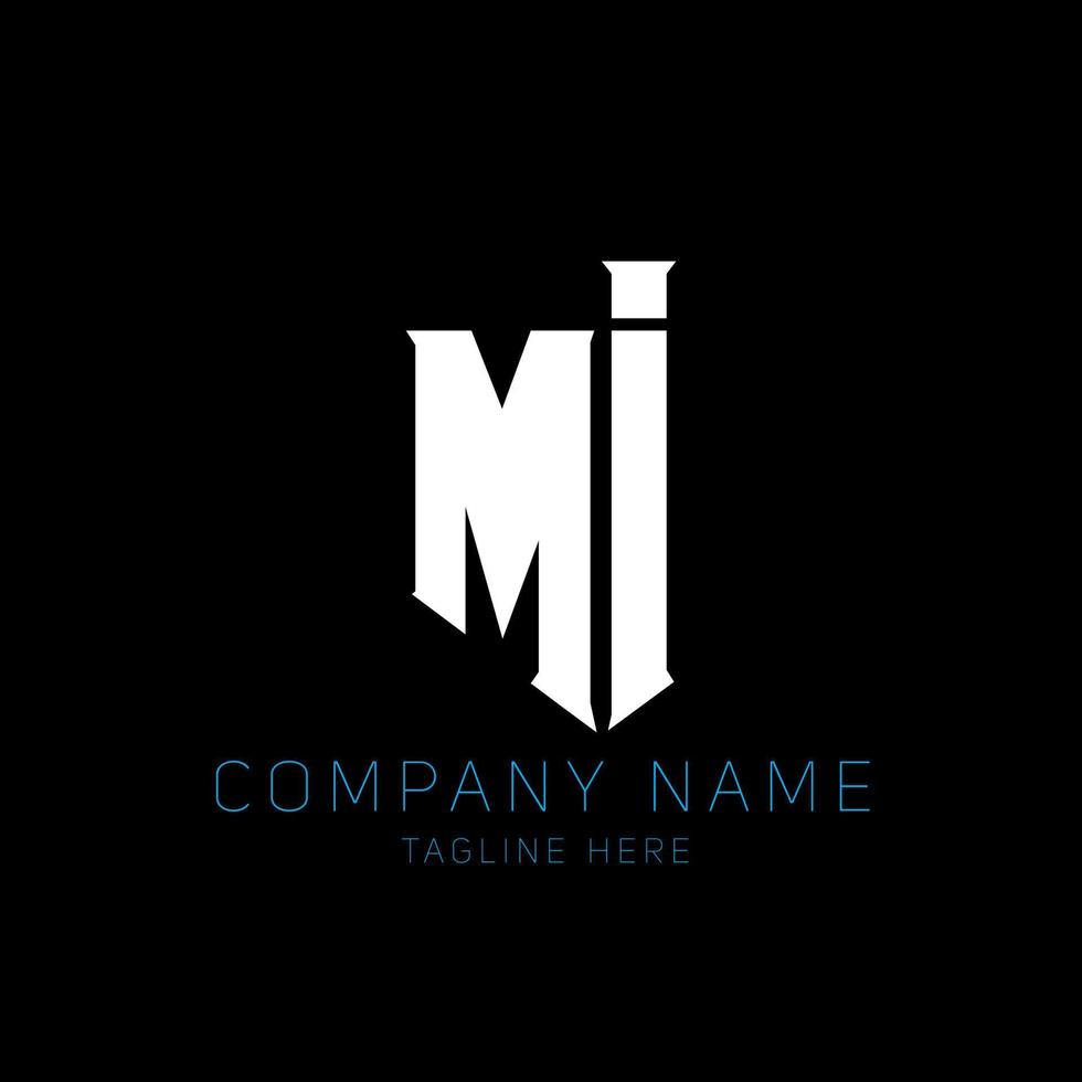 création de logo de lettre mi. lettres initiales icône du logo de mi gaming pour les entreprises technologiques. lettre technique mi modèle de conception de logo minimal. vecteur de conception de lettre mi avec des couleurs blanches et noires. mi