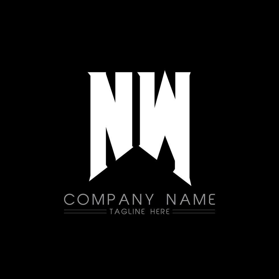 création de logo de lettre nw. lettres initiales icône du logo de nw gaming pour les entreprises technologiques. lettre technique nw modèle de conception de logo minimal. vecteur de conception de lettre nw avec des couleurs blanches et noires. nouveau