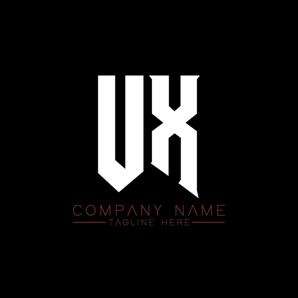 création de logo de lettre ux. lettres initiales icône du logo ux gaming pour les entreprises technologiques. lettre technique ux modèle de conception de logo minimal. vecteur de conception de lettre ux avec des couleurs blanches et noires. ux