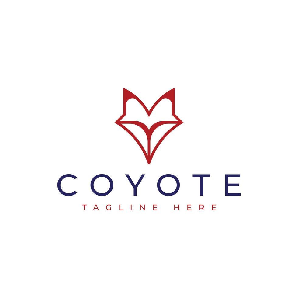création minimale de logo de renard coyote vecteur