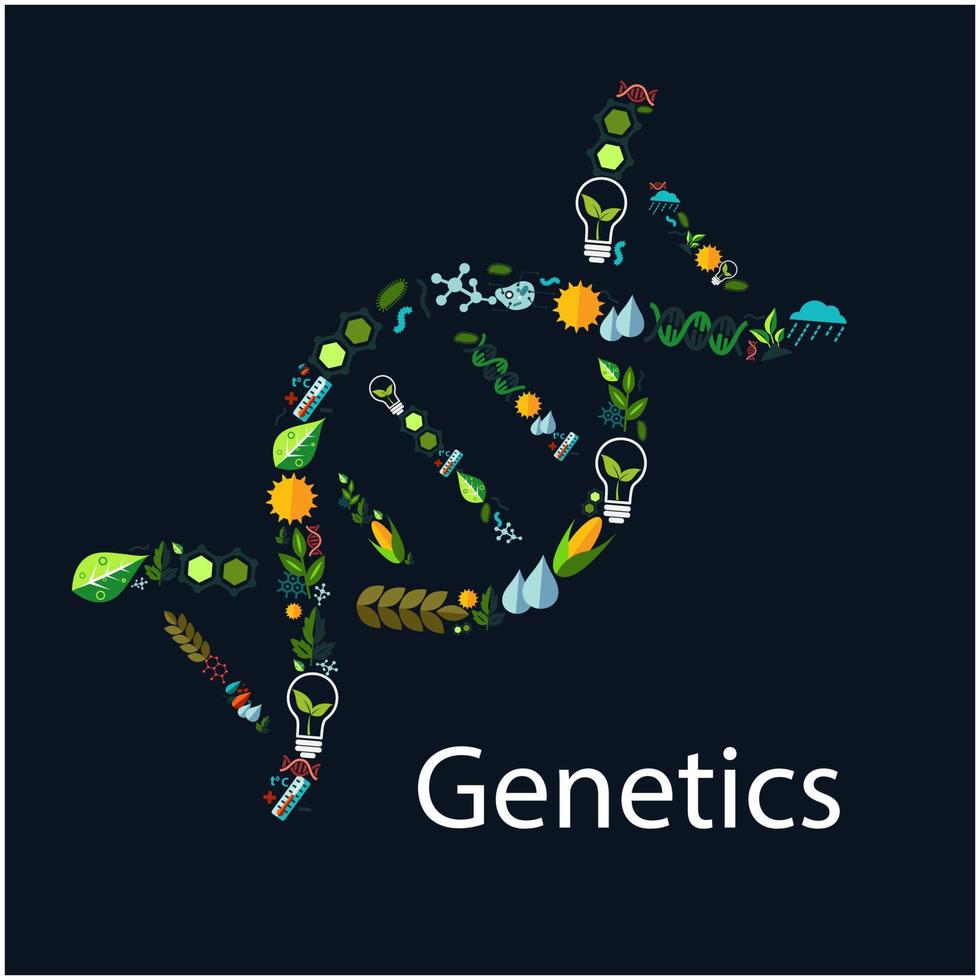 Emblème de forme d'adn conceptuel génétique vecteur