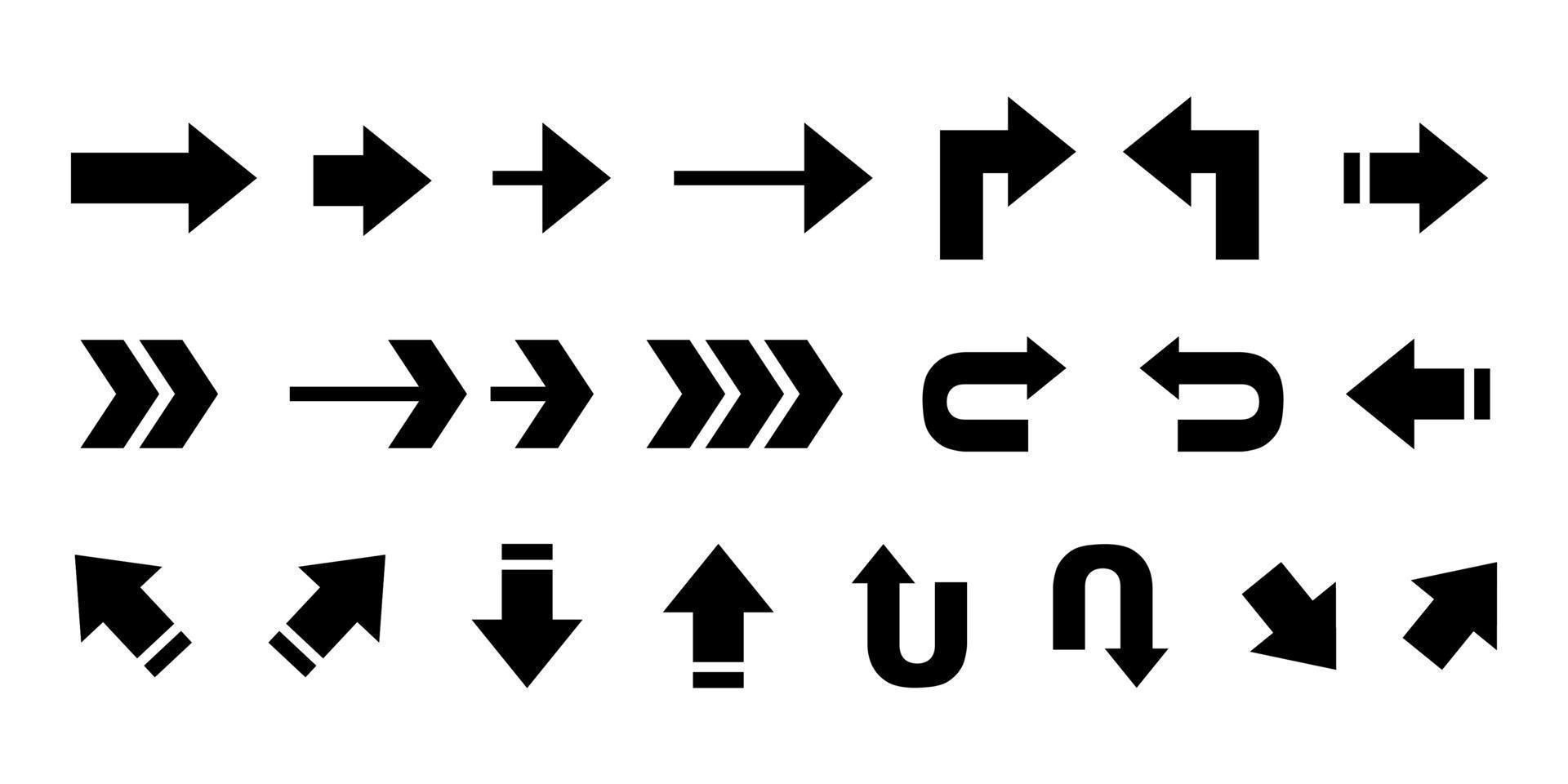 illustration vectorielle graphique un ensemble d'icônes de flèche vecteur