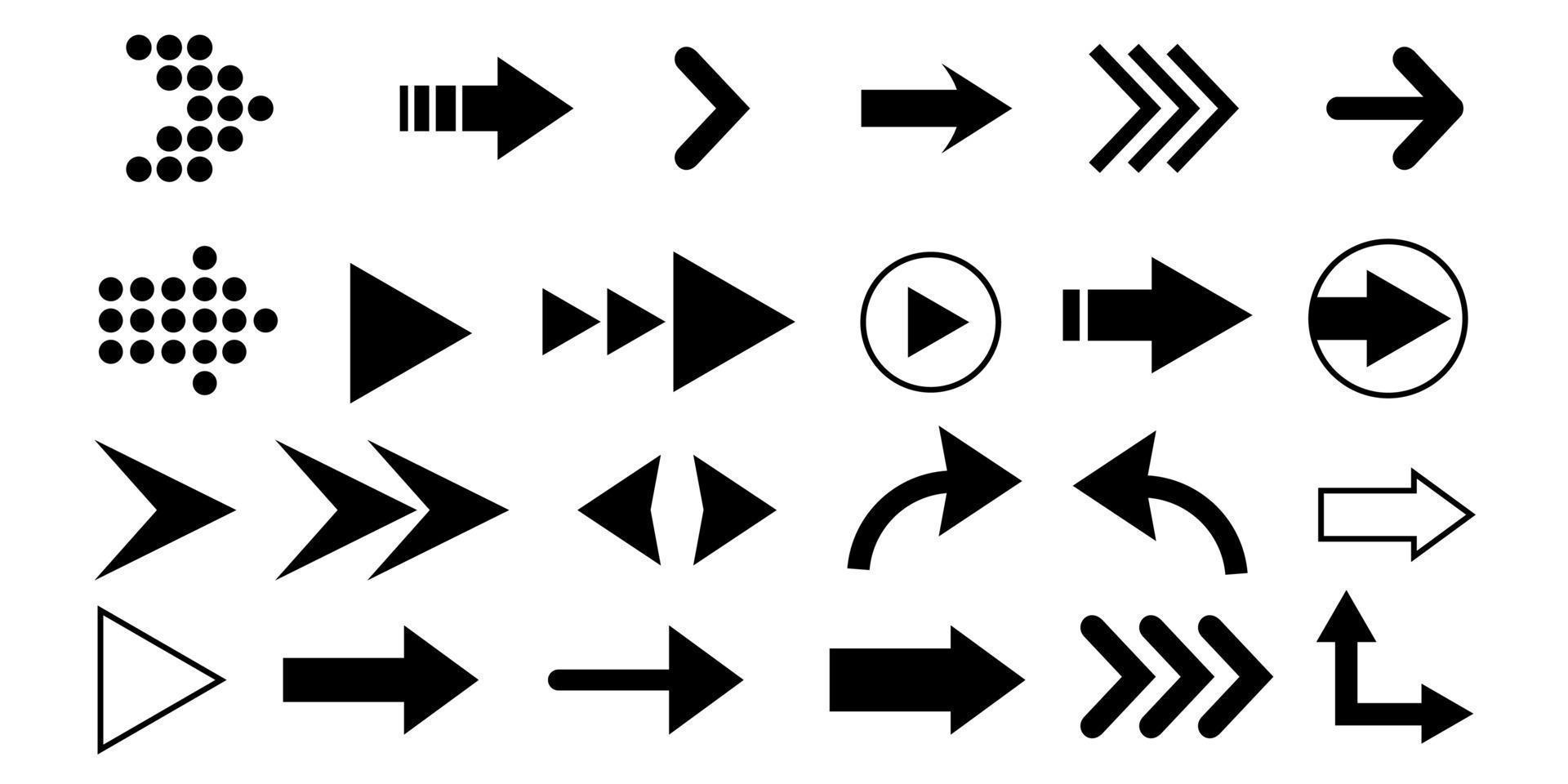 illustration vectorielle graphique un ensemble d'icônes de flèche vecteur