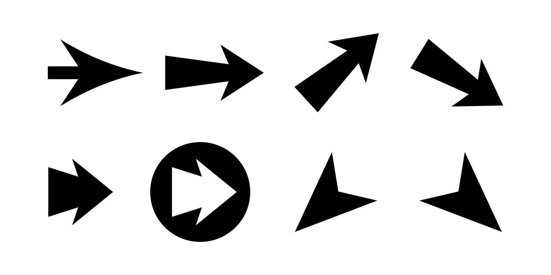 illustration vectorielle graphique un ensemble d'icônes de flèche vecteur