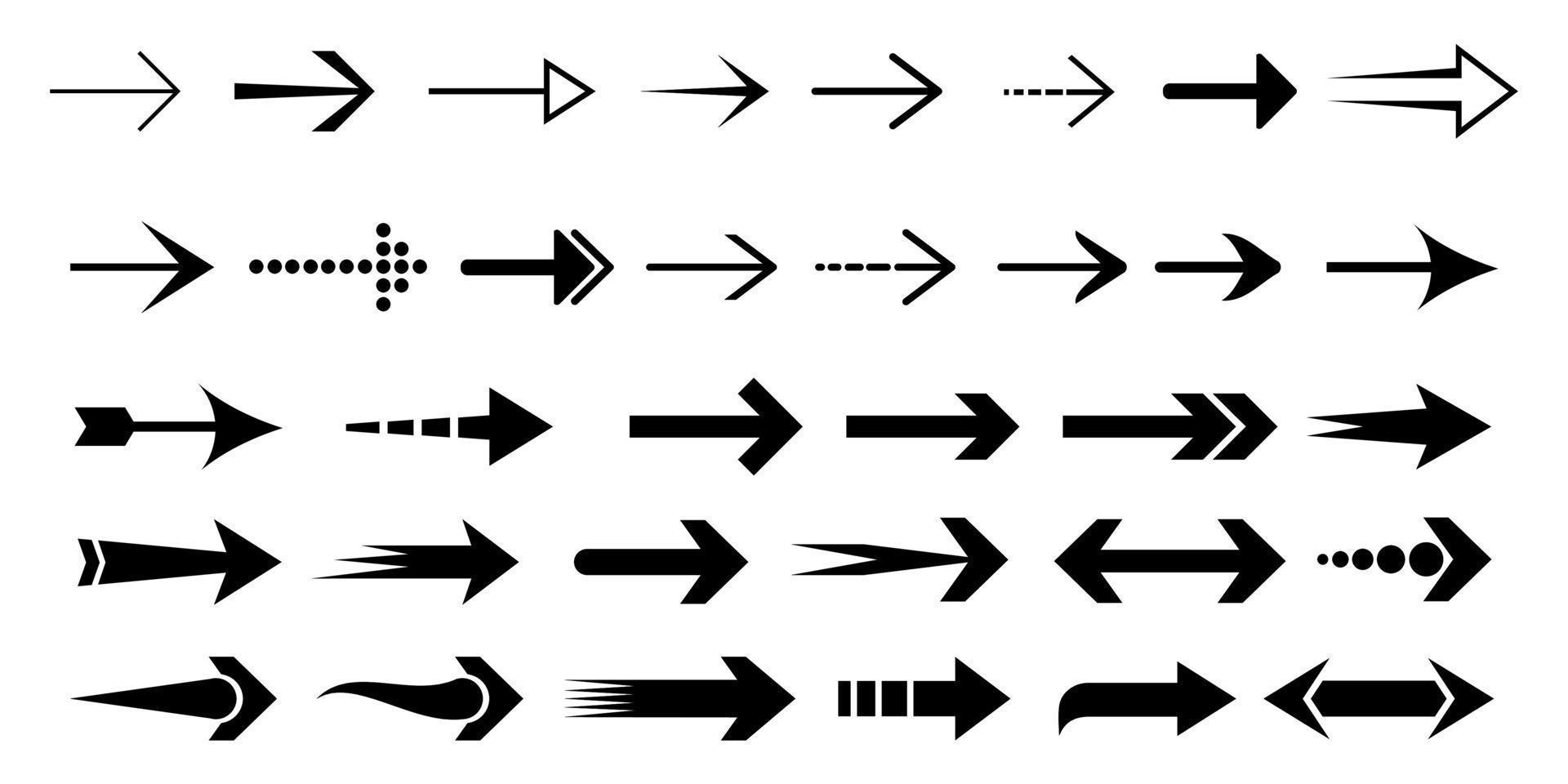 illustration vectorielle graphique un ensemble d'icônes de flèche vecteur