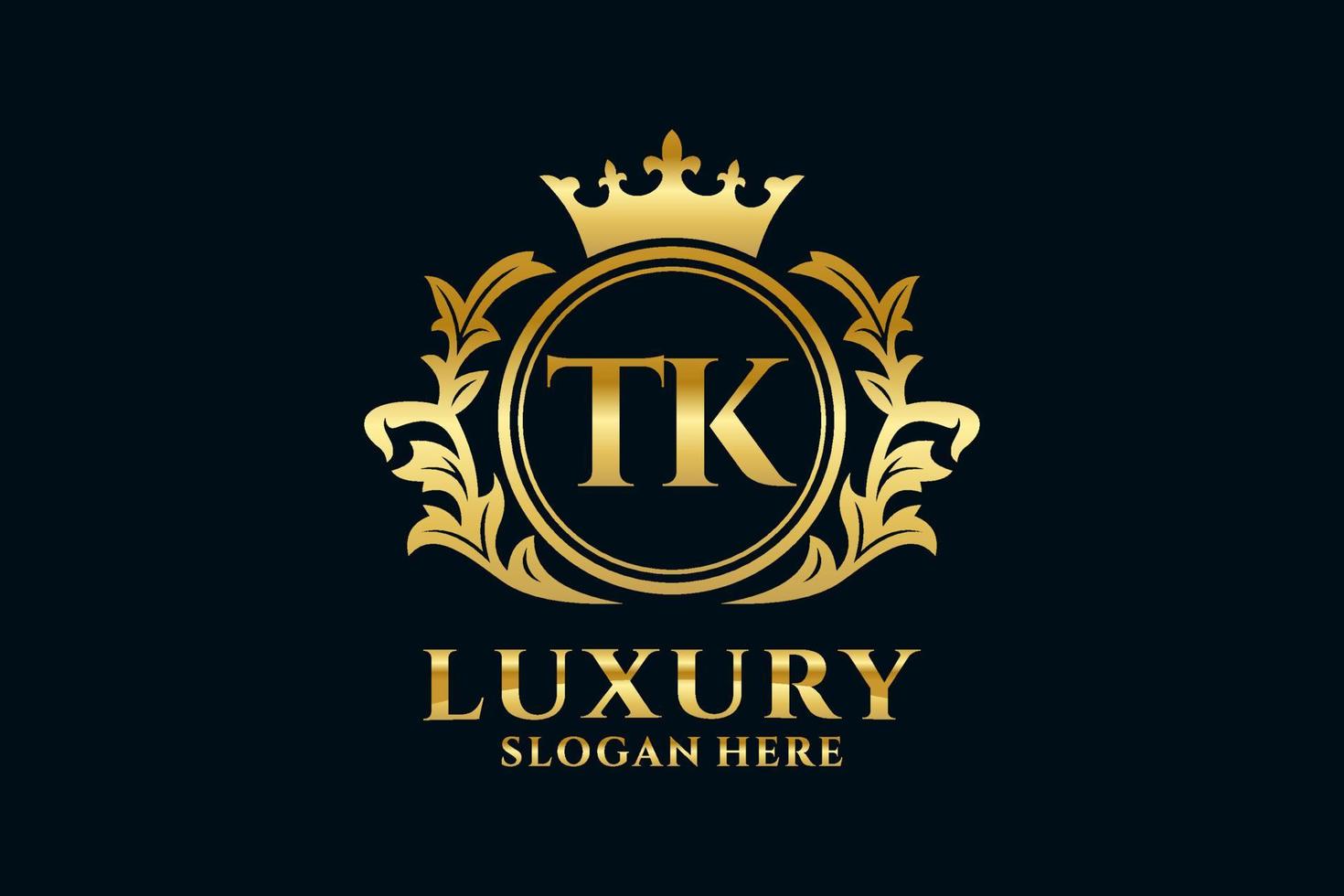 modèle initial de logo de luxe royal de lettre tk dans l'art vectoriel pour des projets de marque luxueux et d'autres illustrations vectorielles.