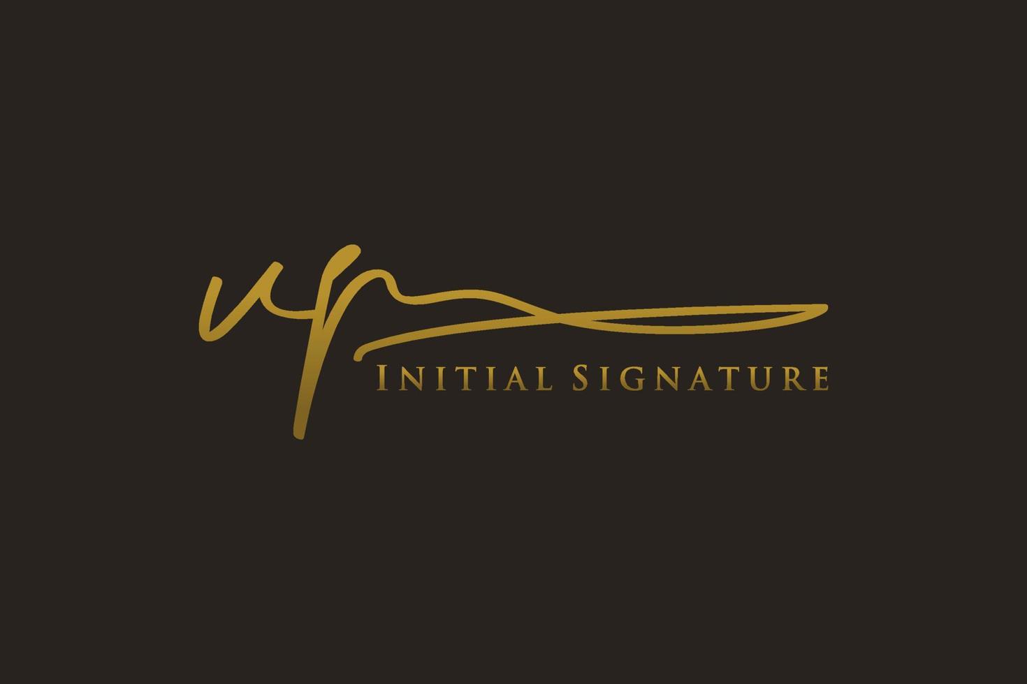 modèle de logo de signature de lettre initiale vp logo de conception élégante. illustration vectorielle de calligraphie dessinée à la main. vecteur