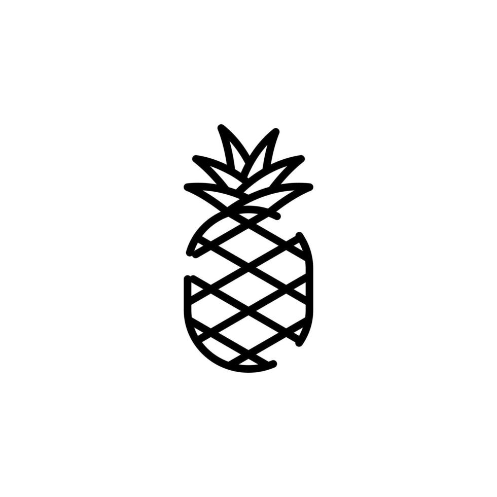 modèle de logo d'illustration vectorielle d'icône de ligne pointillée d'ananas. adapté à de nombreuses fins. vecteur