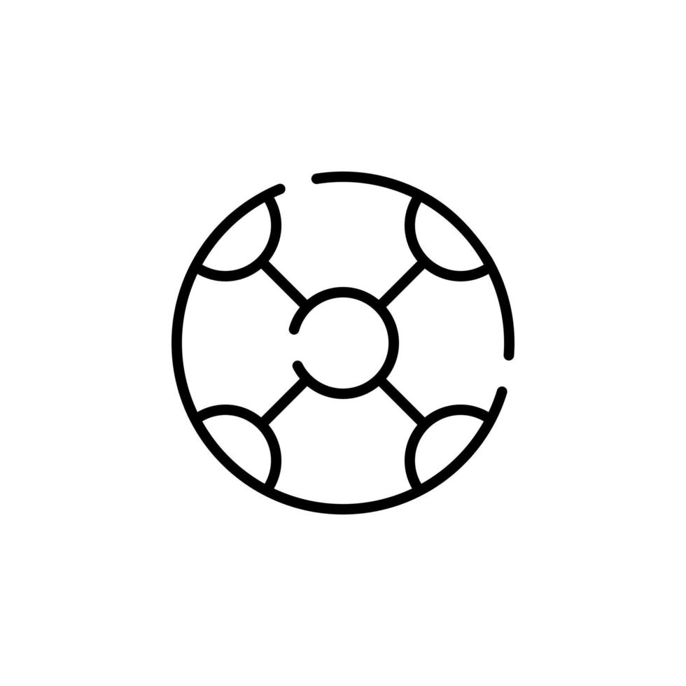 football, modèle de logo d'illustration vectorielle d'icône de ligne pointillée de football. adapté à de nombreuses fins. vecteur