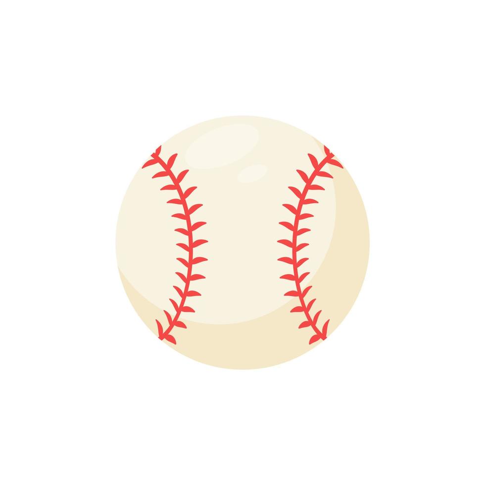 balle de baseball en cuir avec coutures piquées rouges. tournois populaires de softball. vecteur