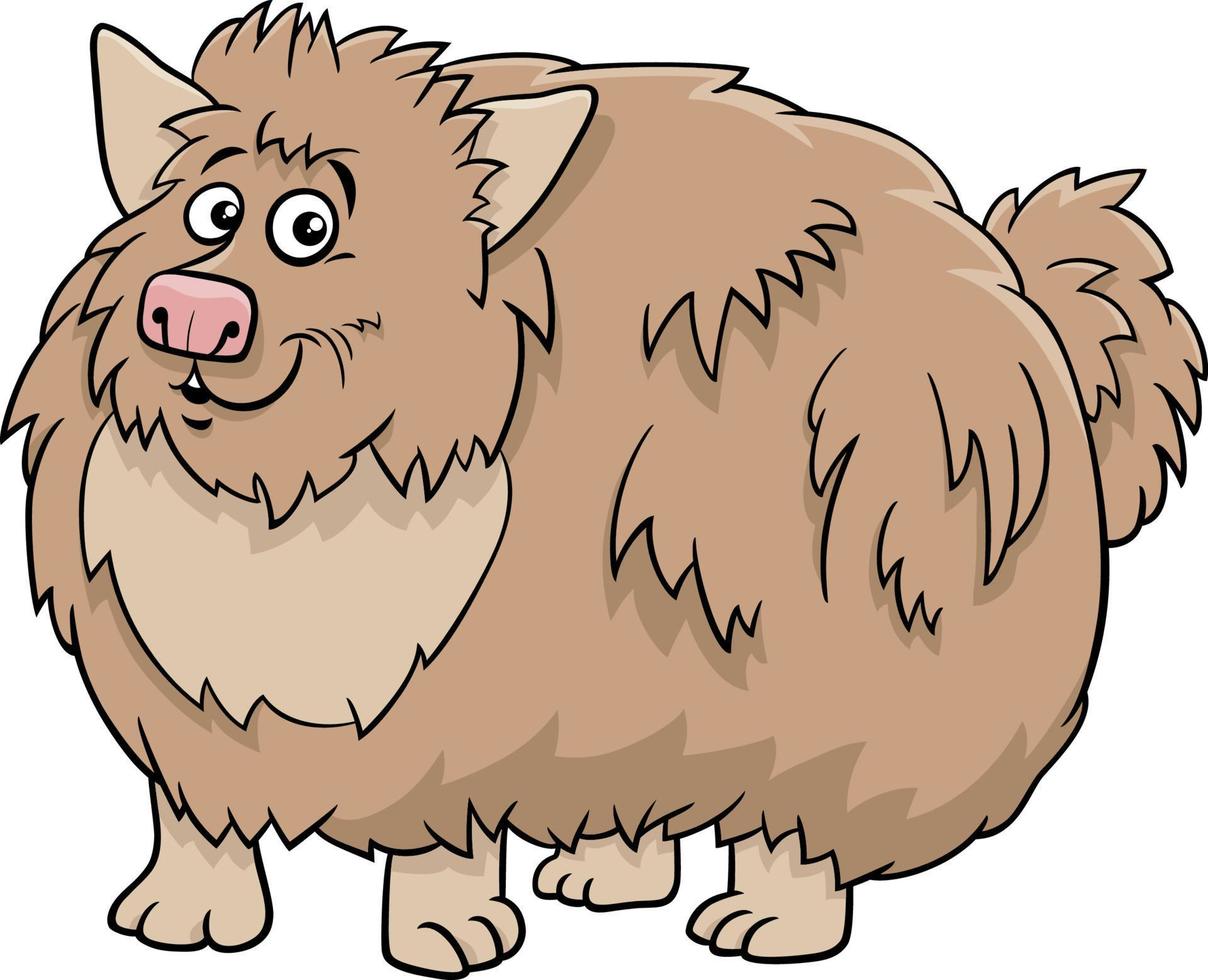 dessin animé drôle chien hirsute personnage animal comique vecteur