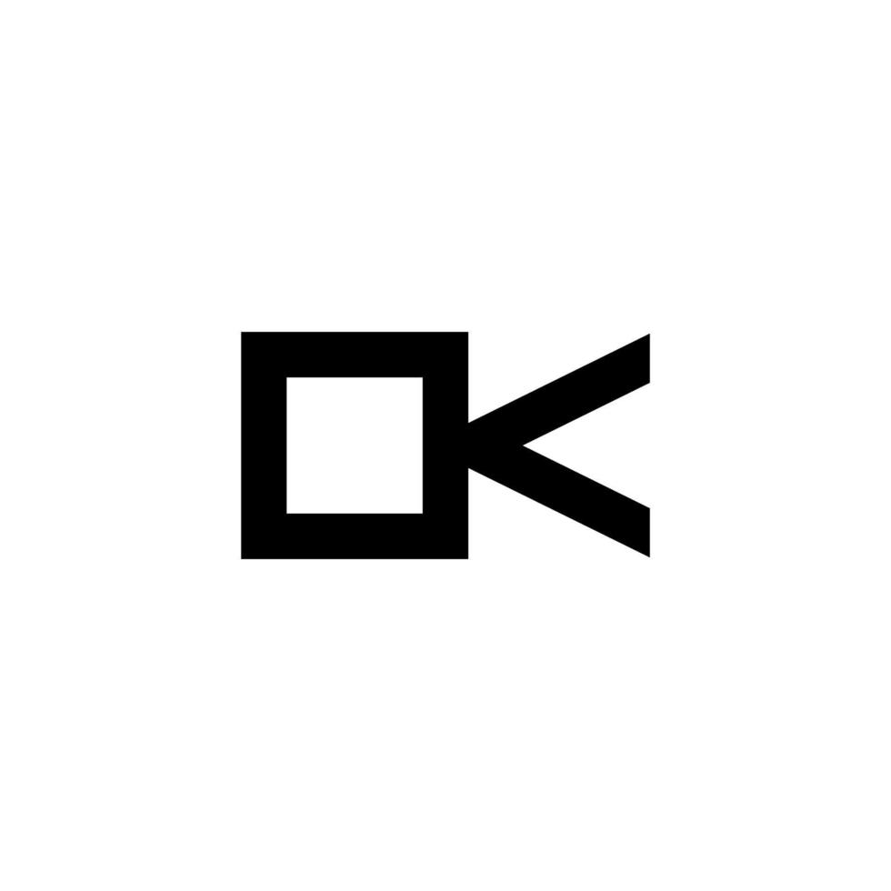vecteur de concept de logo ok initial. symbole d'icône créative vecteur pro