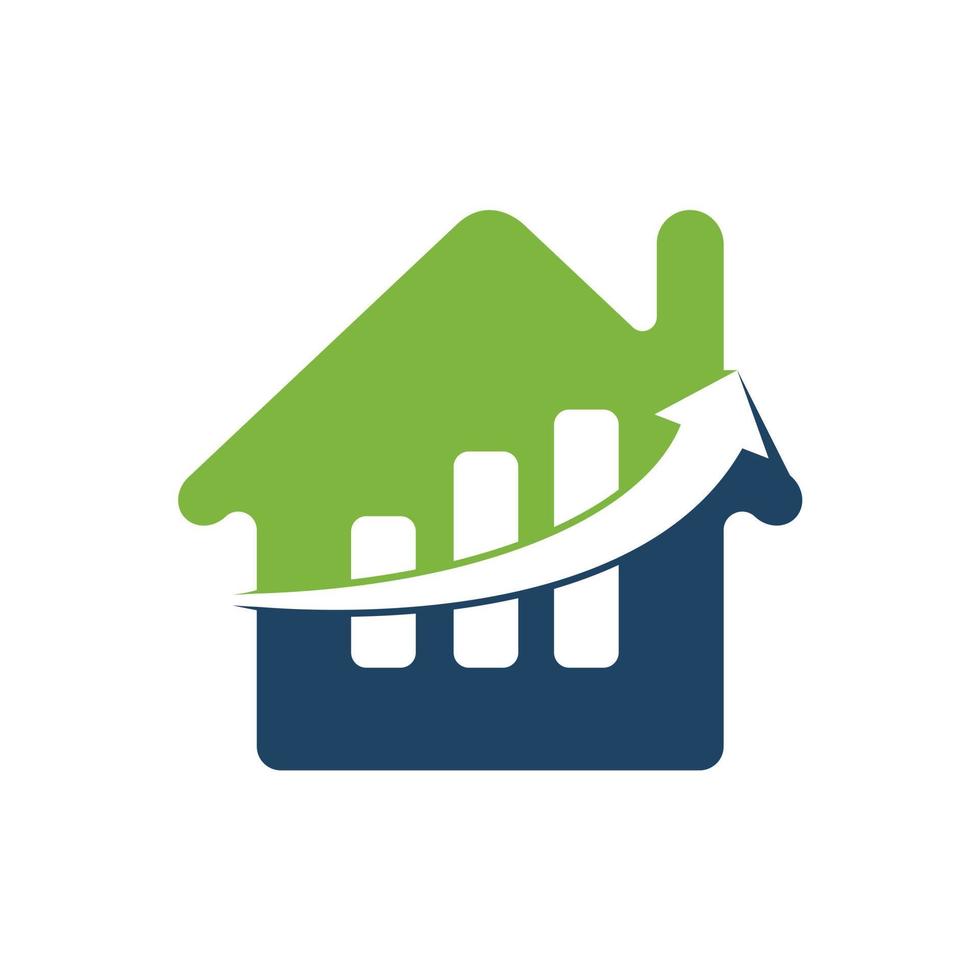 conception d'icône vectorielle de modèle de logo de finance d'entreprise à domicile. modèle de conception de logo financier et comptable de maison d'affaires. vecteur
