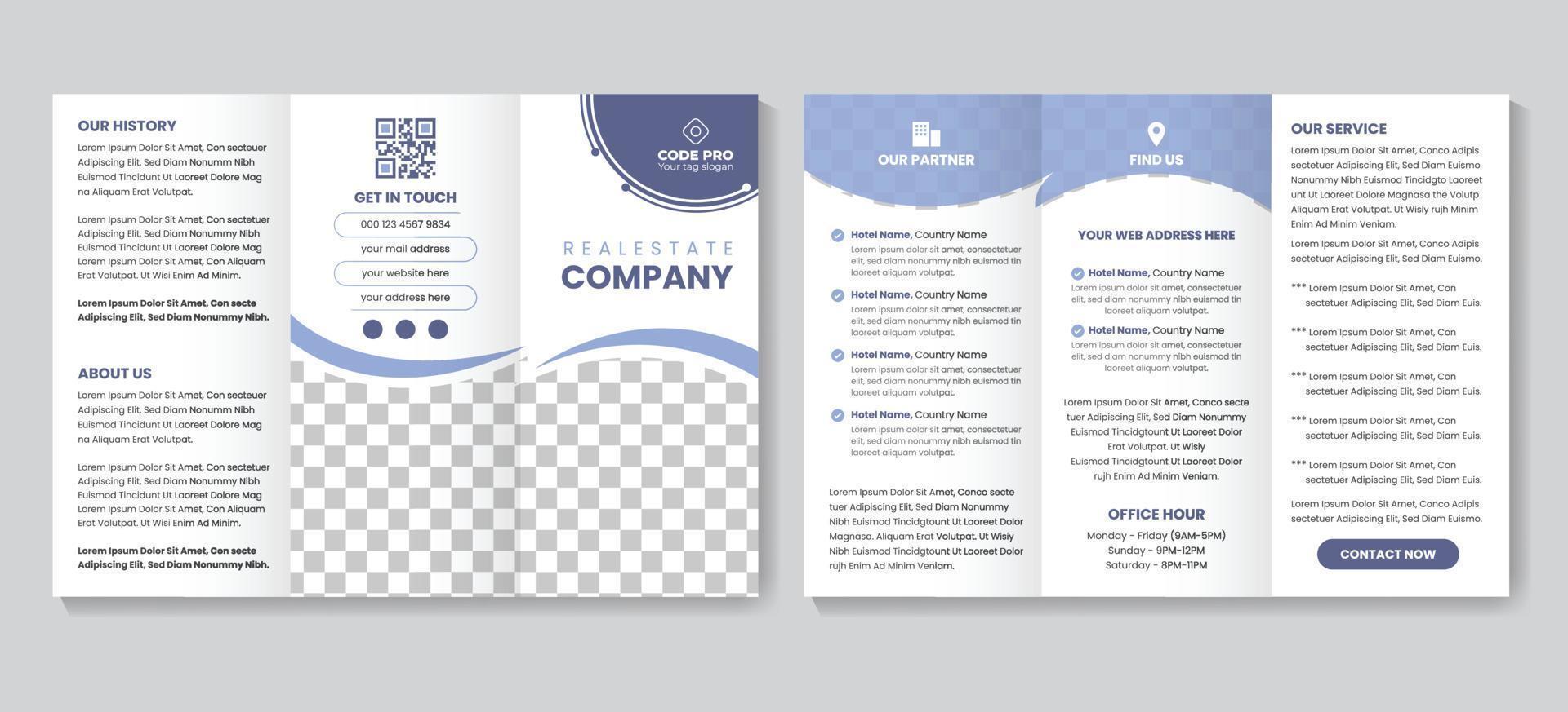 modèle de conception de dépliant d'affiche de bannière de brochure à trois volets d'entreprise créative vecteur