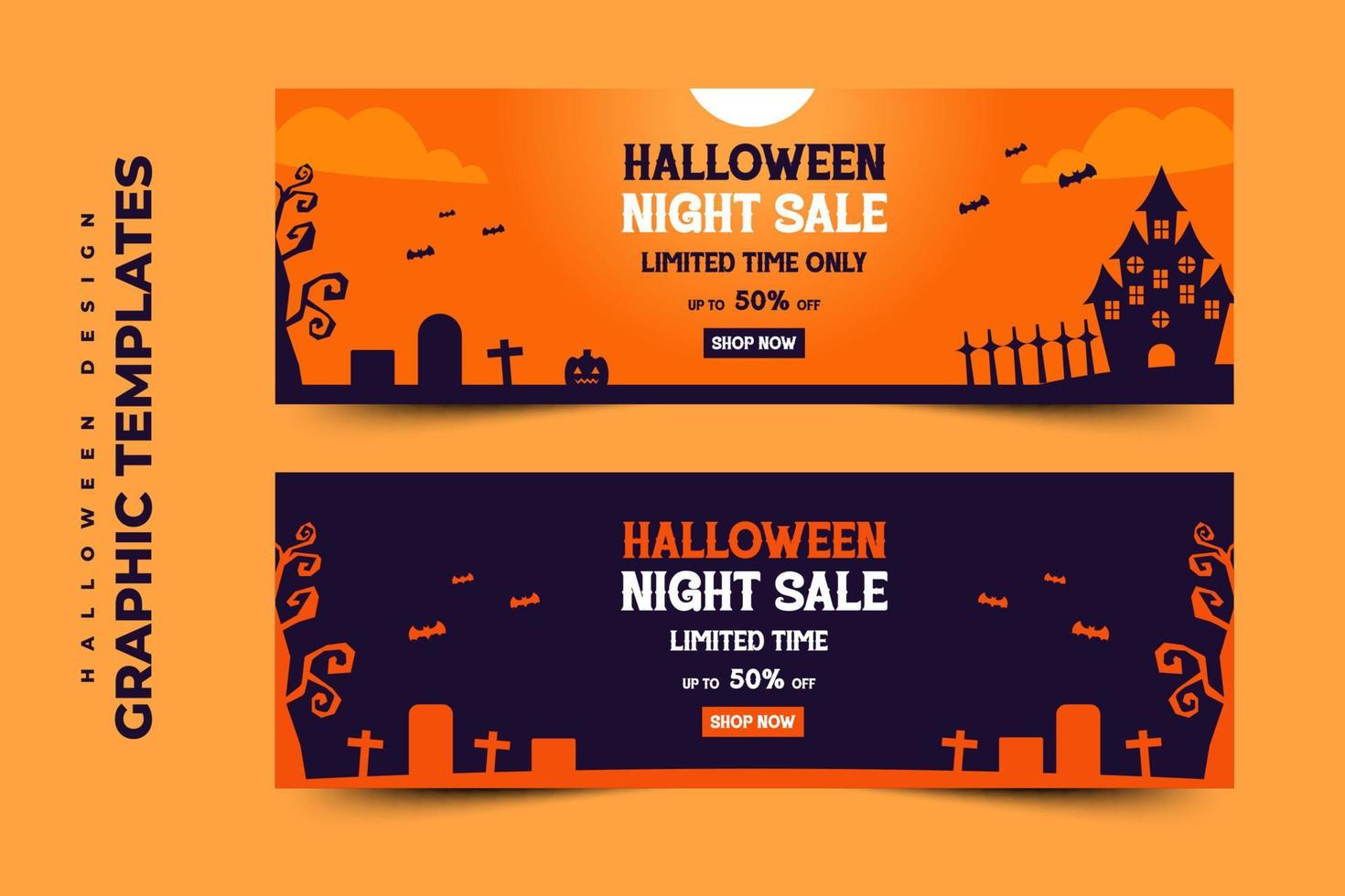 modèle de conception graphique sur le thème d'halloween facile à personnaliser design simple et élégant vecteur