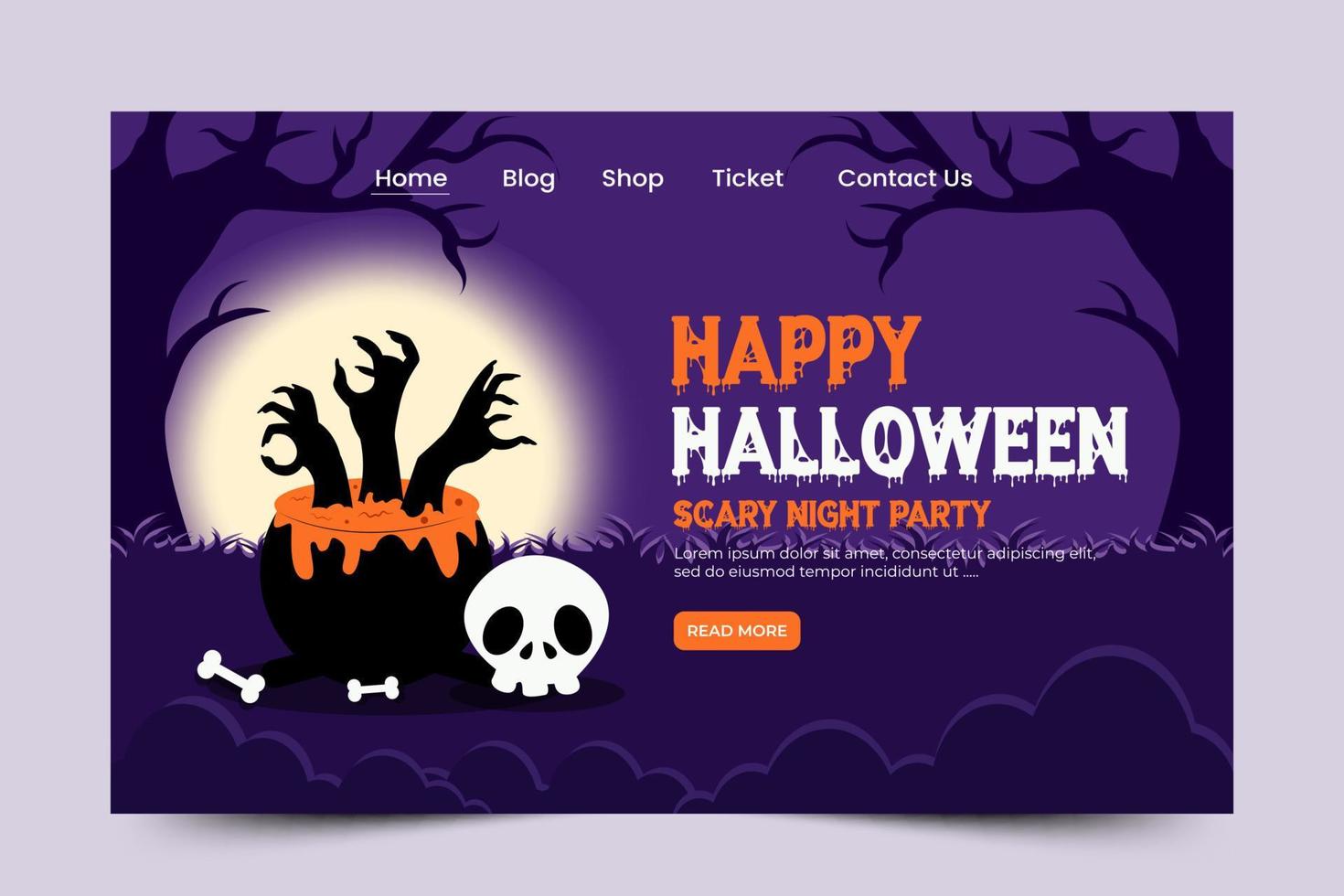 modèle de conception graphique sur le thème d'halloween facile à personnaliser design simple et élégant vecteur