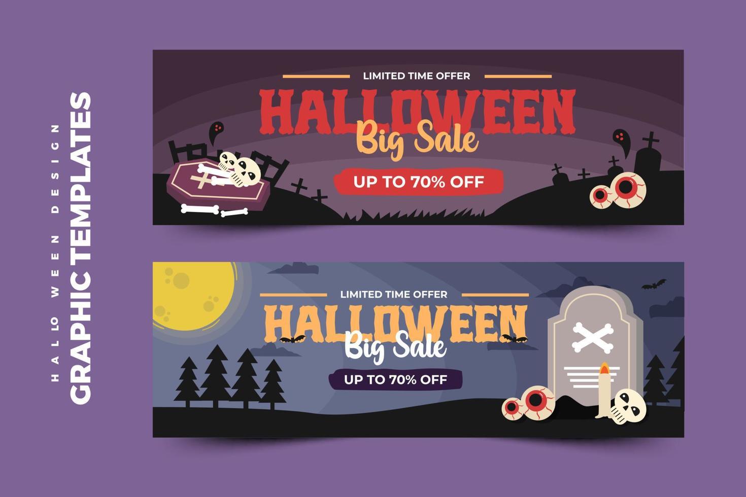 modèle de conception graphique sur le thème d'halloween facile à personnaliser design simple et élégant vecteur