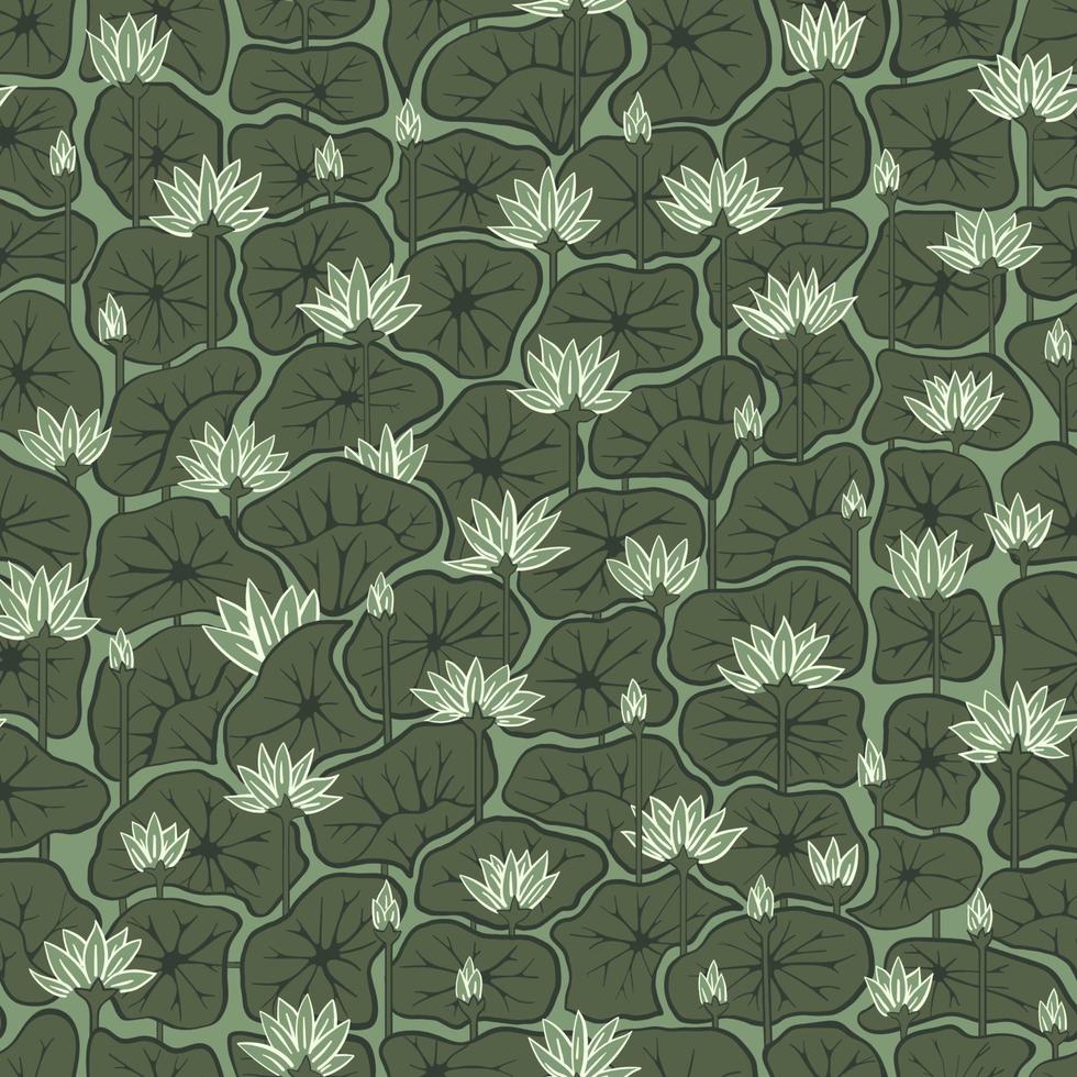 motif de lotus conception sans couture illustration vectorielle impression vintage vecteur