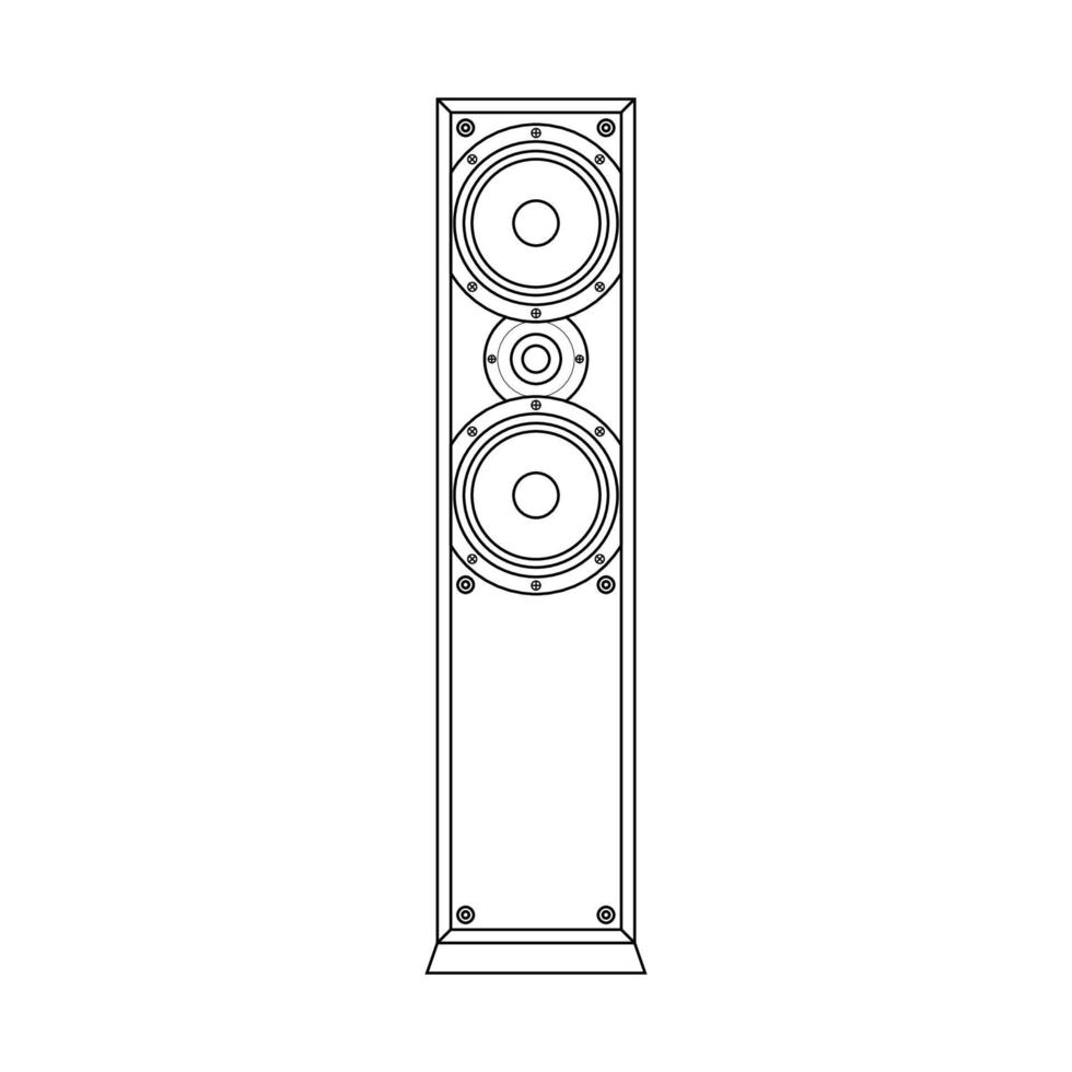 haut-parleur, contour, icône, illustration, blanc, fond vecteur