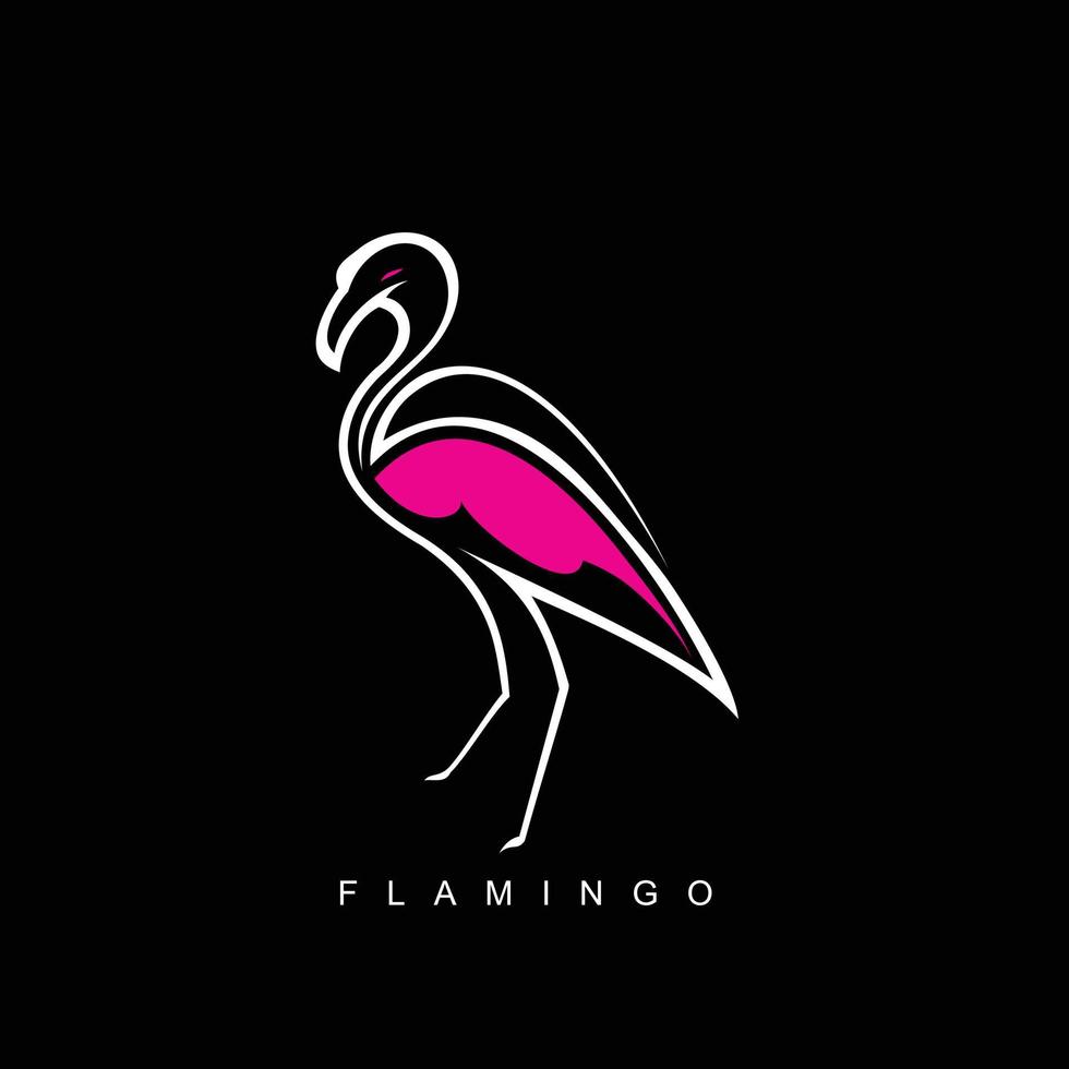 logo flamingo design simple et épuré pour la marque vecteur