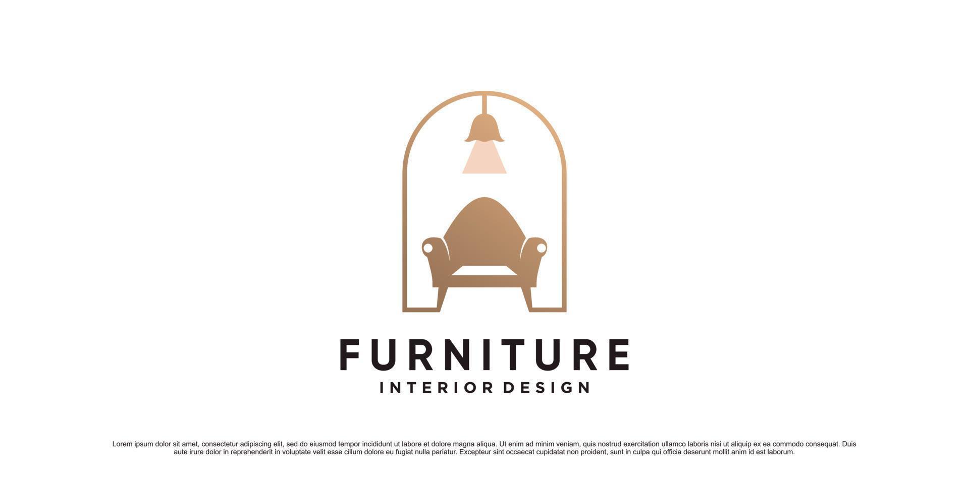 modèle de conception de logo de meubles pour la propriété intérieure avec vecteur premium élément créatif