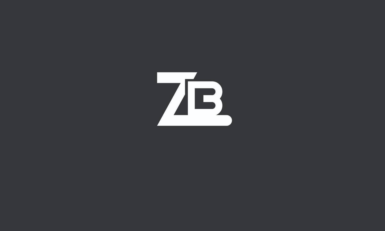 alphabet lettres initiales monogramme logo zb, bz, z et b vecteur