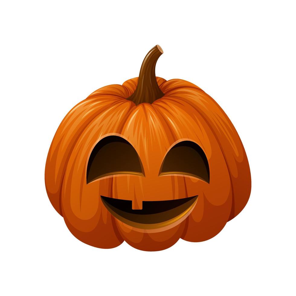 citrouille d'halloween avec grimace, illustration vectorielle, arrière-plan isolé. vecteur