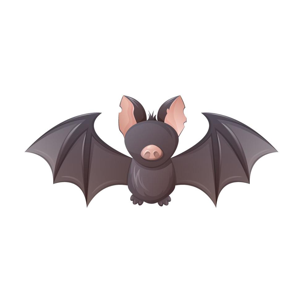 chauve-souris mignonne. animal volant de nuit, symbole de la magie et de la sorcellerie, halloween. illustration vectorielle de dessin animé vecteur