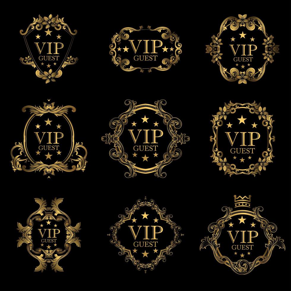 ensemble de cadre de luxe VIP Guest vecteur