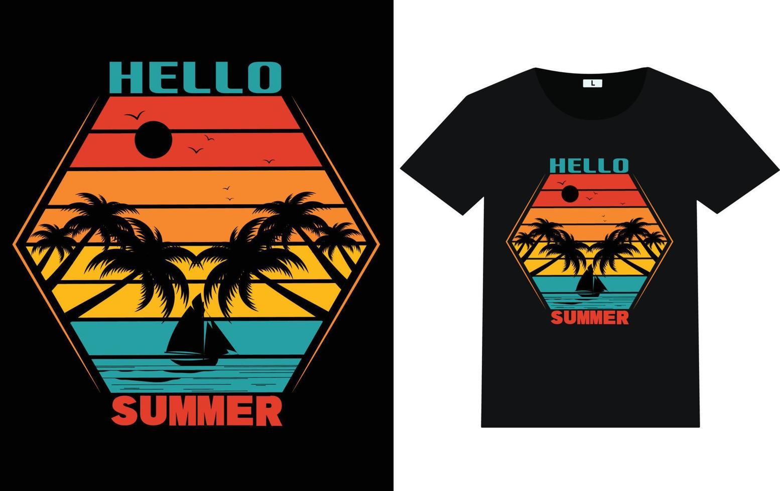 typographie d'été et conception de t-shirt graphique vecteur