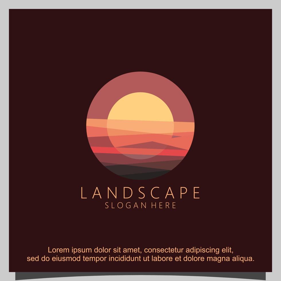vecteur de conception de logo vue paysage