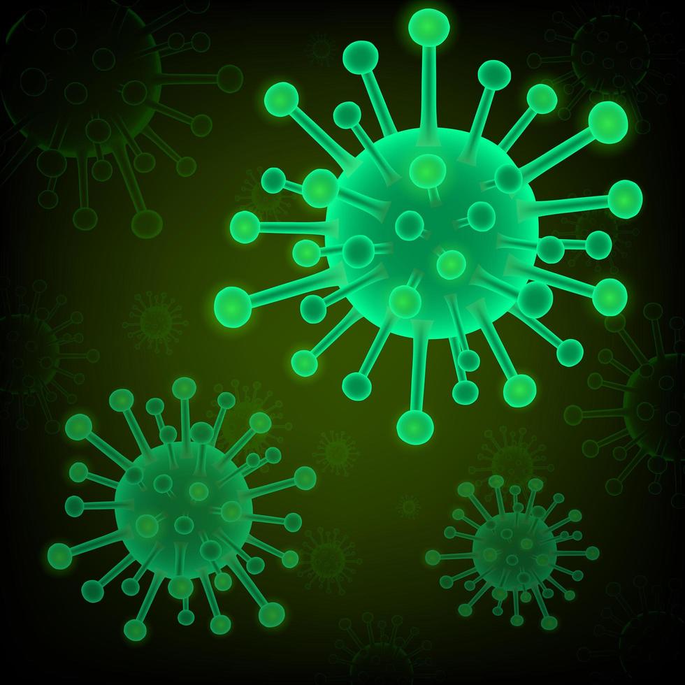 conception de coronavirus vert brillant vecteur