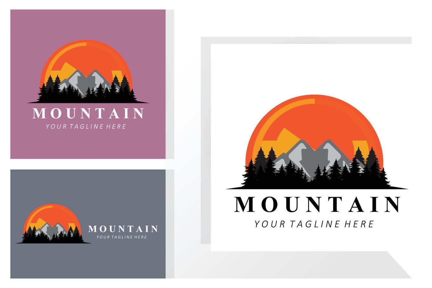 création de logo de montagne, lieu de vecteur pour randonneur amoureux de la nature