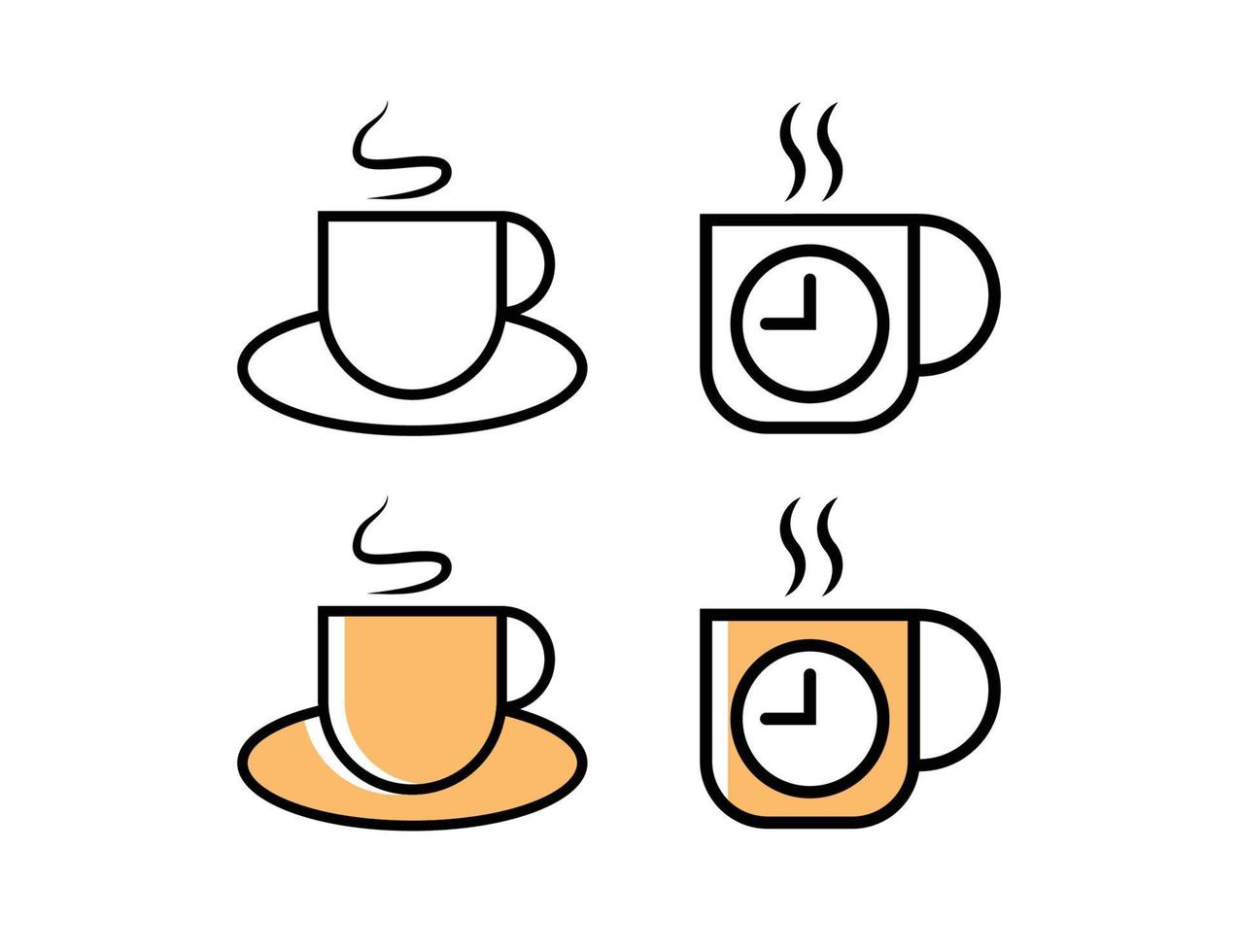 illustration du symbole du logo de l'heure du café vecteur