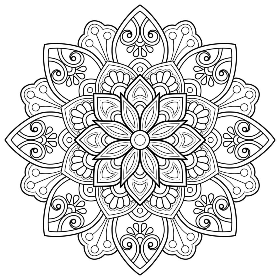 mandala art numérique motif art sur le mur livre de coloriage motif de dentelle le tatouage conception pour un papier peint peinture chemise et carrelage pochoir autocollant conception cercle décoratif ornement dans un style oriental ethnique vecteur