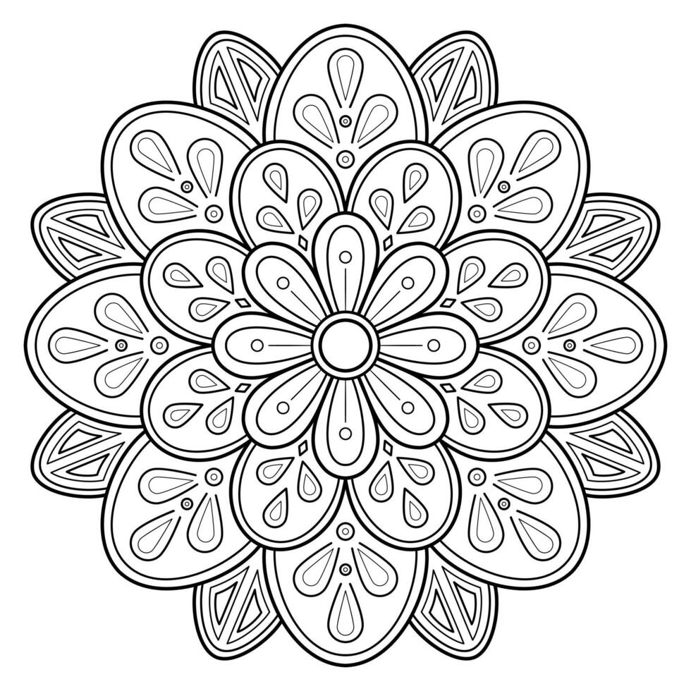 mandala art numérique motif art sur le mur livre de coloriage motif de dentelle le tatouage conception pour un papier peint peinture chemise et carrelage pochoir autocollant conception cercle décoratif ornement dans un style oriental ethnique vecteur