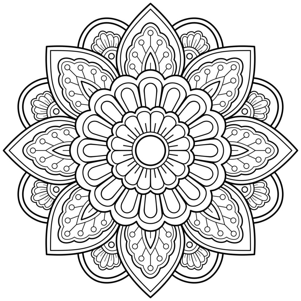 mandala art numérique motif art sur le mur livre de coloriage motif de dentelle le tatouage conception pour un papier peint peinture chemise et carrelage pochoir autocollant conception cercle décoratif ornement dans un style oriental ethnique vecteur