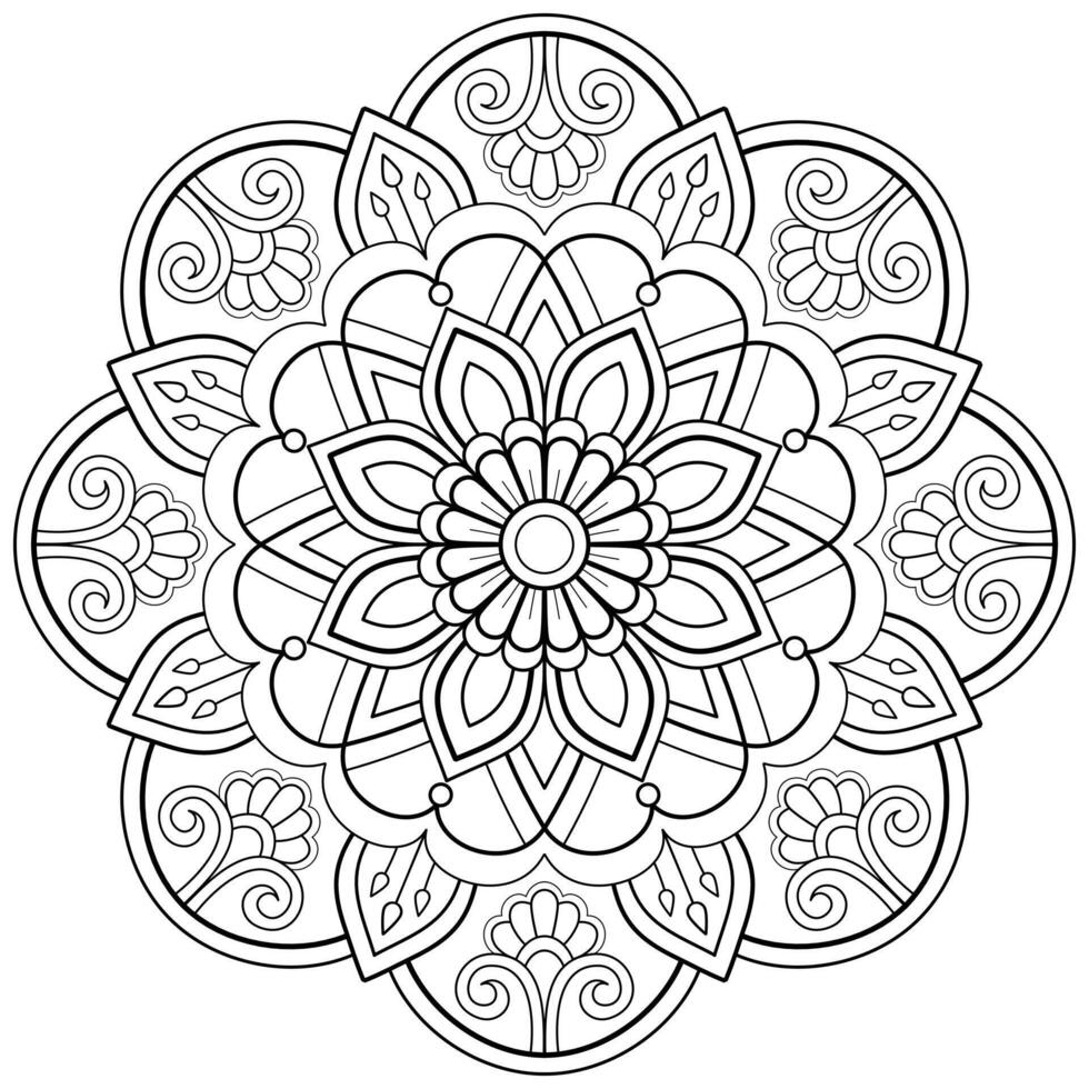 mandala art numérique motif art sur le mur livre de coloriage motif de dentelle le tatouage conception pour un papier peint peinture chemise et carrelage pochoir autocollant conception cercle décoratif ornement dans un style oriental ethnique vecteur